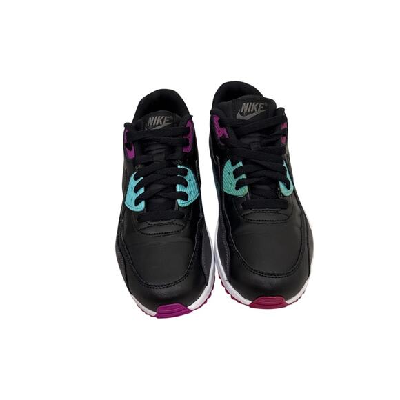 Nike Shoes Air Max 90 Black Leather 'South Beach' Sneakers Size Youth 5.5 - Picture 2 of 4